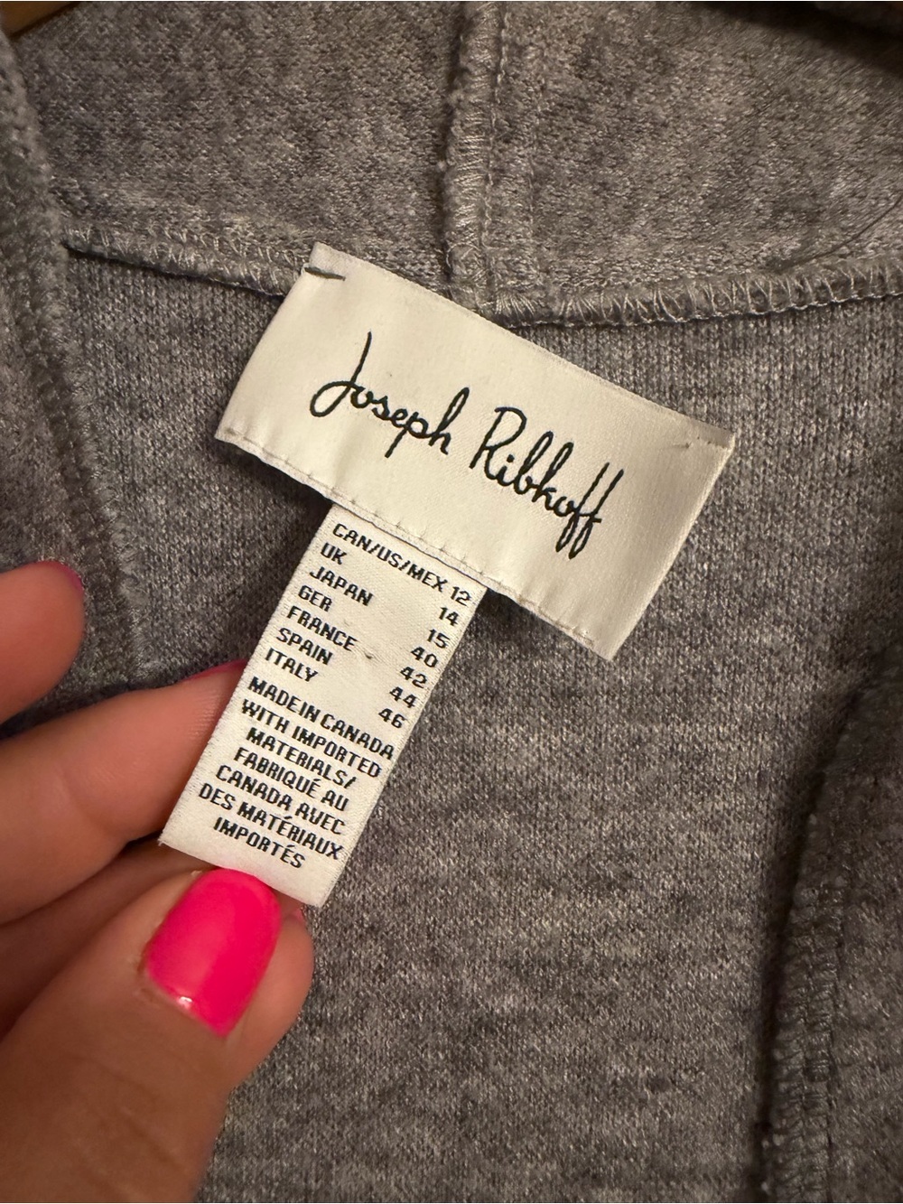 Joseph Ribkoff Heather Gray Ruffle Longline Knit Vest – Size 12 - Picture 4 of 7